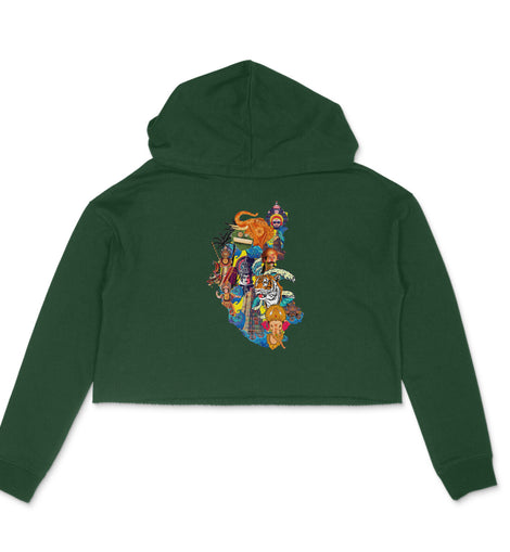 Vibrant Karnataka Map - Kannada Crop Hoodie