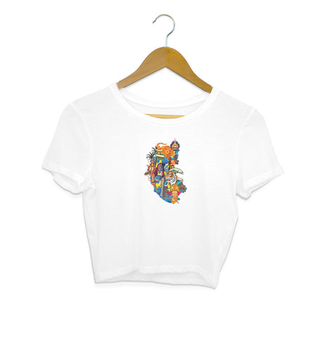 Vibrant Karnataka Map - Kannada Crop Top