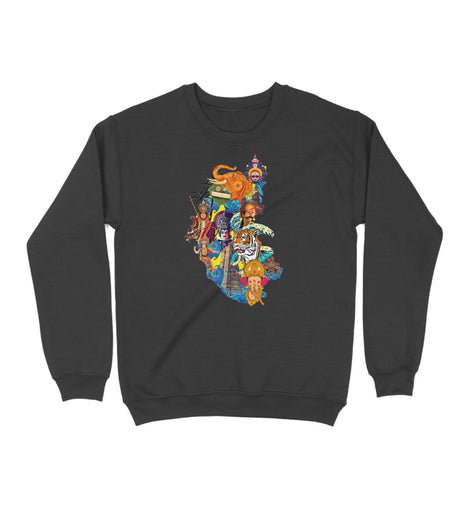 Vibrant Karnataka Map -  Kannada Sweat Shirts