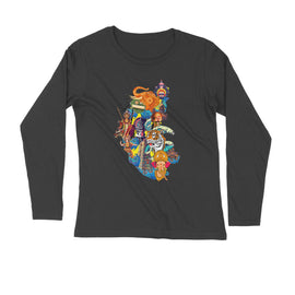 Vibrant Karnataka Map -  Kannada Full Sleeve T-Shirts