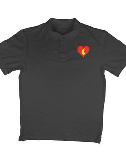 Yellow Red Heart Flag Polo TShirt | Kannada TShirt