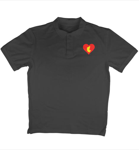 Yellow Red Heart Flag Polo TShirt | Kannada TShirt
