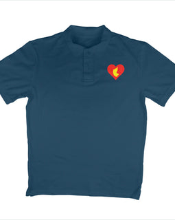 Yellow Red Heart Flag Polo TShirt | Kannada TShirt