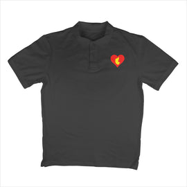 Yellow Red Heart Flag Polo TShirt | Kannada TShirt