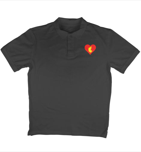 Yellow Red Heart Flag Polo TShirt | Kannada TShirt